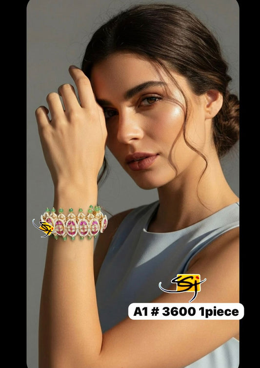 Ruby Emerald Kundan Bracelet